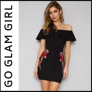 NWT STRAPLESS EMBROIDERED Little Black Dress